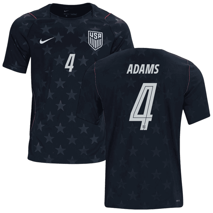 USA ADAMS #4 Away World Cup 2026 Jersey Black Men's