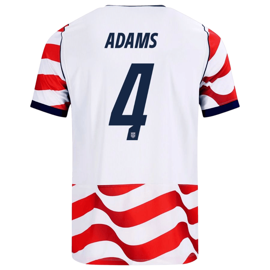 USA ADAMS #4 Home World Cup 2026 Jersey Red & White Men's