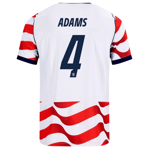 USA ADAMS #4 Home World Cup 2026 Jersey Red & White Men's