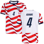 USA ADAMS #4 Home World Cup 2026 Jersey Red & White Men's