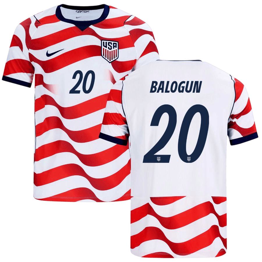 USA BALOGUN #20 Home World Cup 2026 Jersey Red & White Men's