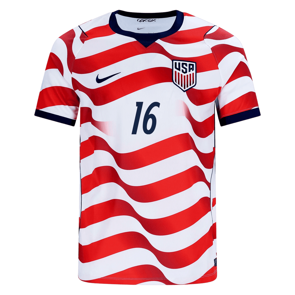 USA FREEMAN #16 Home World Cup 2026 Jersey Red & White Men's
