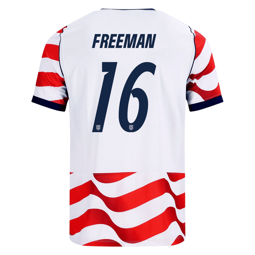 USA FREEMAN #16 Home World Cup 2026 Jersey Red & White Men's