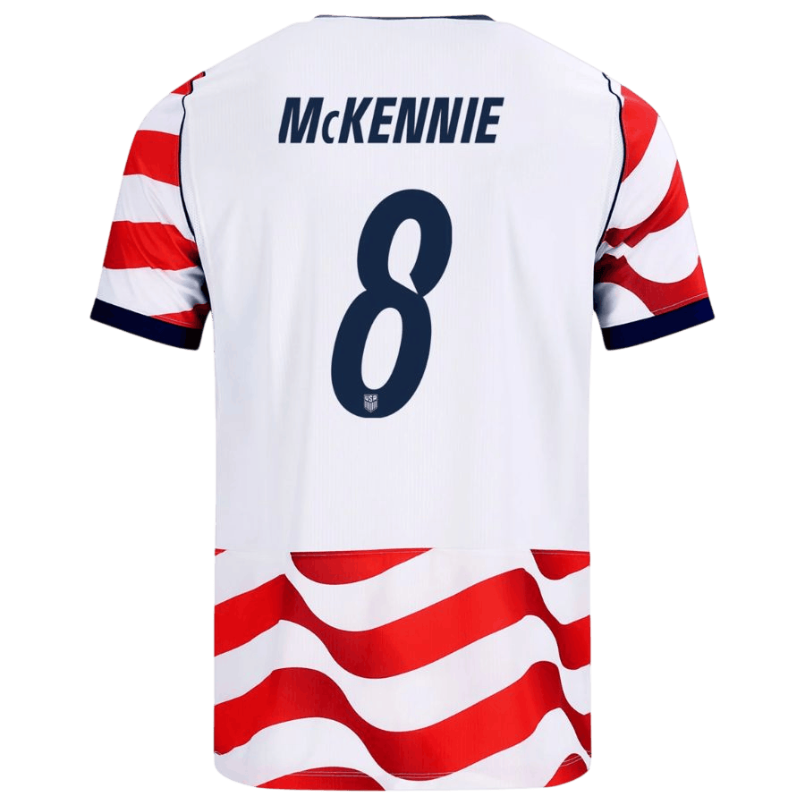 USA McKENNIE #8 Home World Cup 2026 Jersey Red & White Men's