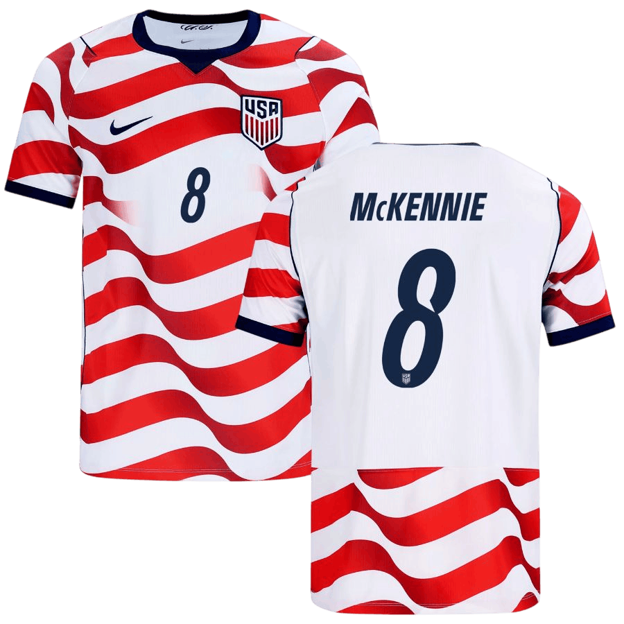 USA McKENNIE #8 Home World Cup 2026 Jersey Red & White Men's