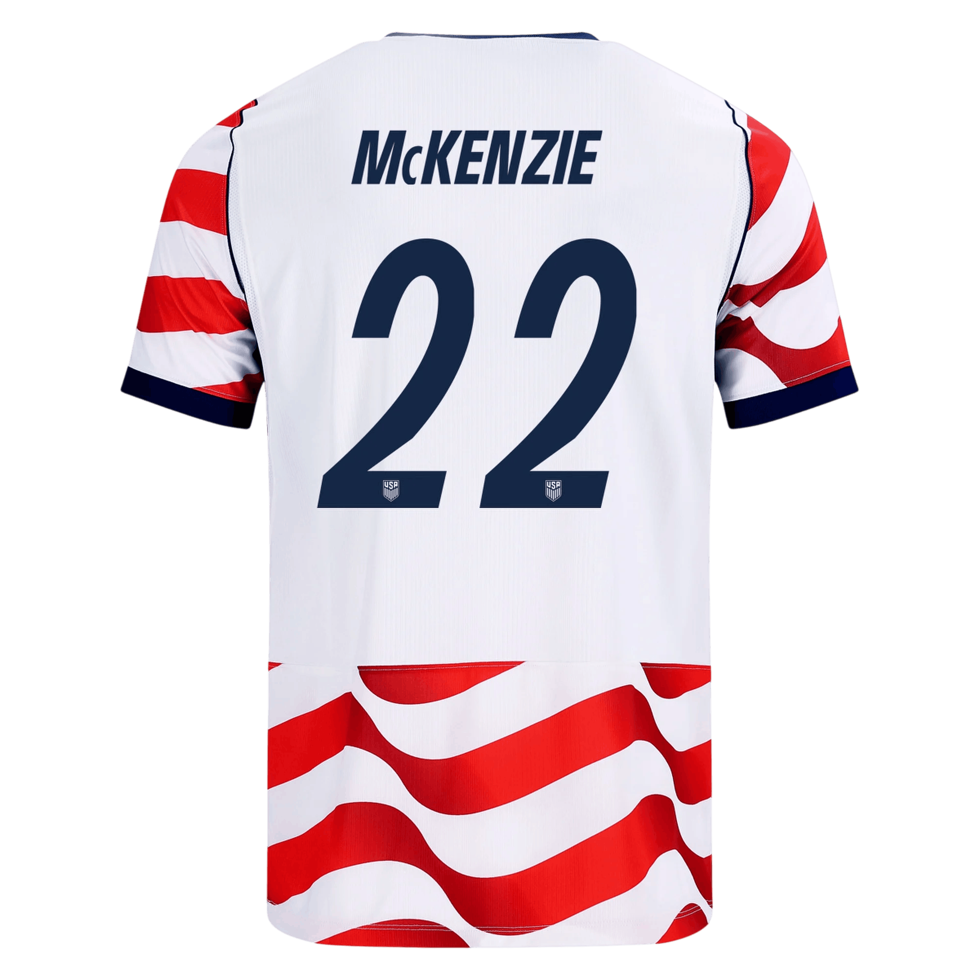 USA McKENZIE #22 Home World Cup 2026 Jersey Red & White Men's