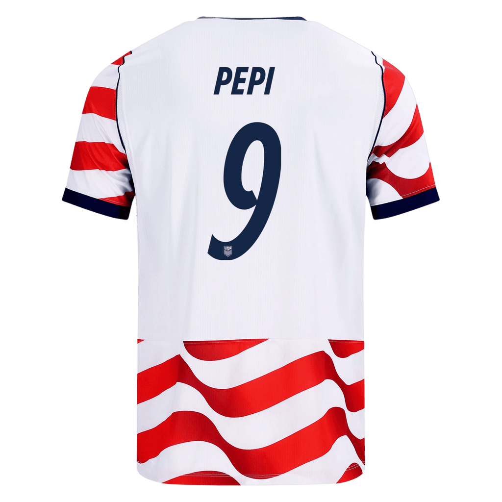 USA PEPI #9 Home World Cup 2026 Jersey Red & White Men's
