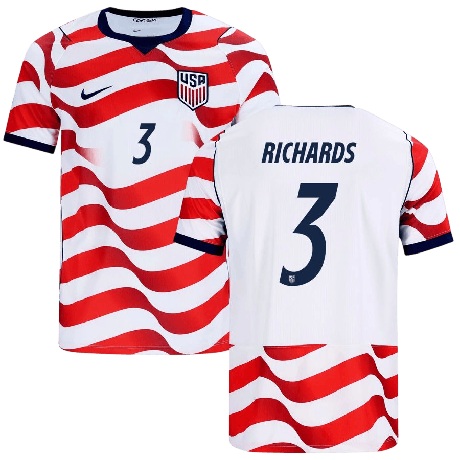 USA RICHARDS #3 Home World Cup 2026 Jersey Red & White Men's
