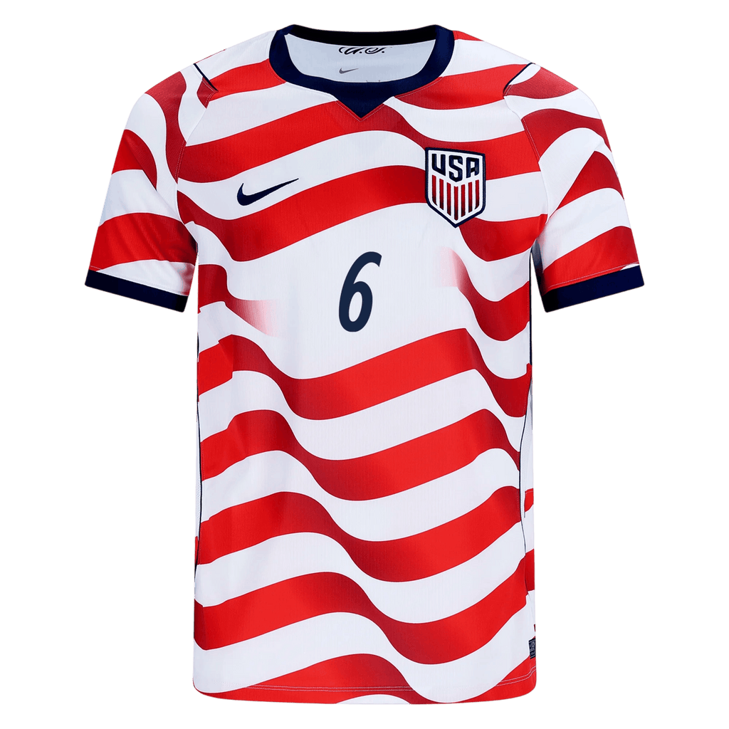 USA TRUSTY #6 Home World Cup 2026 Jersey Red & White Men's