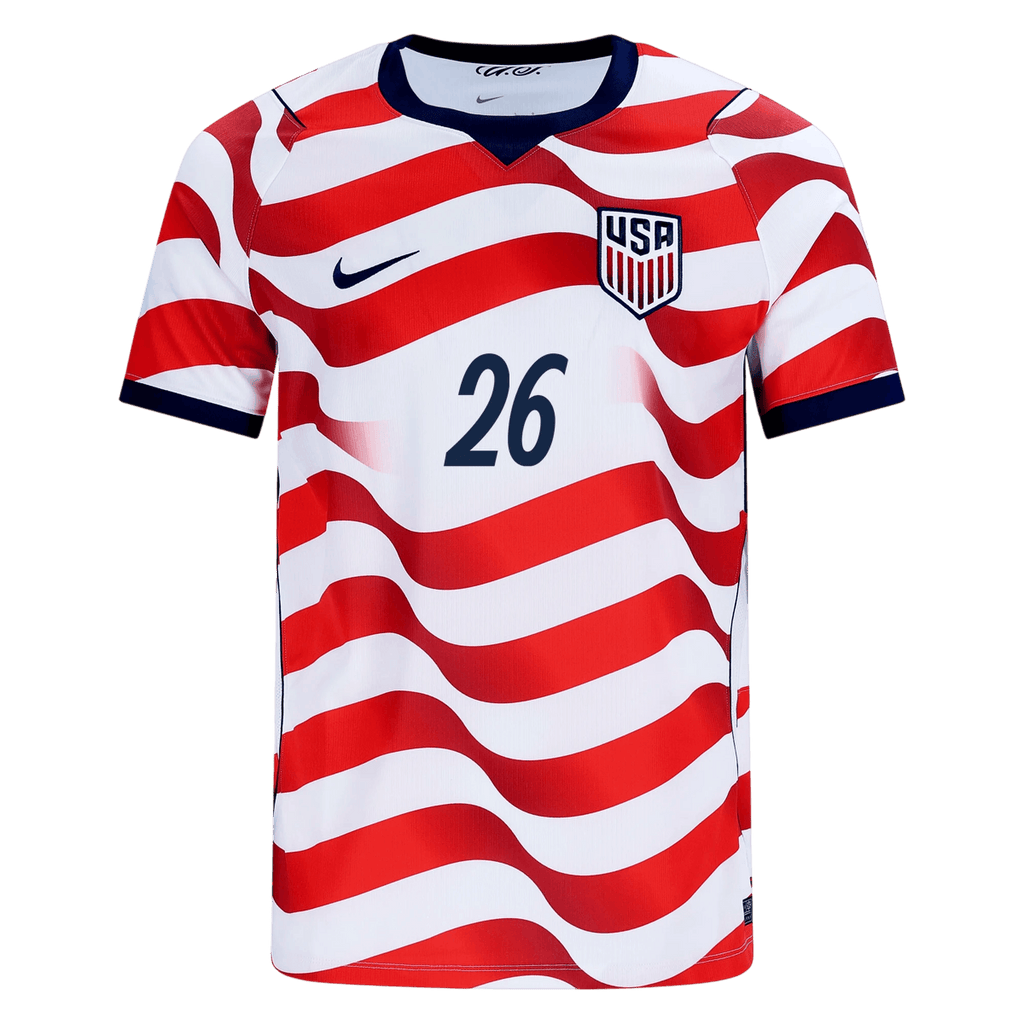 USA ZENDEJAS #26 Home World Cup 2026 Jersey Red & White Men's