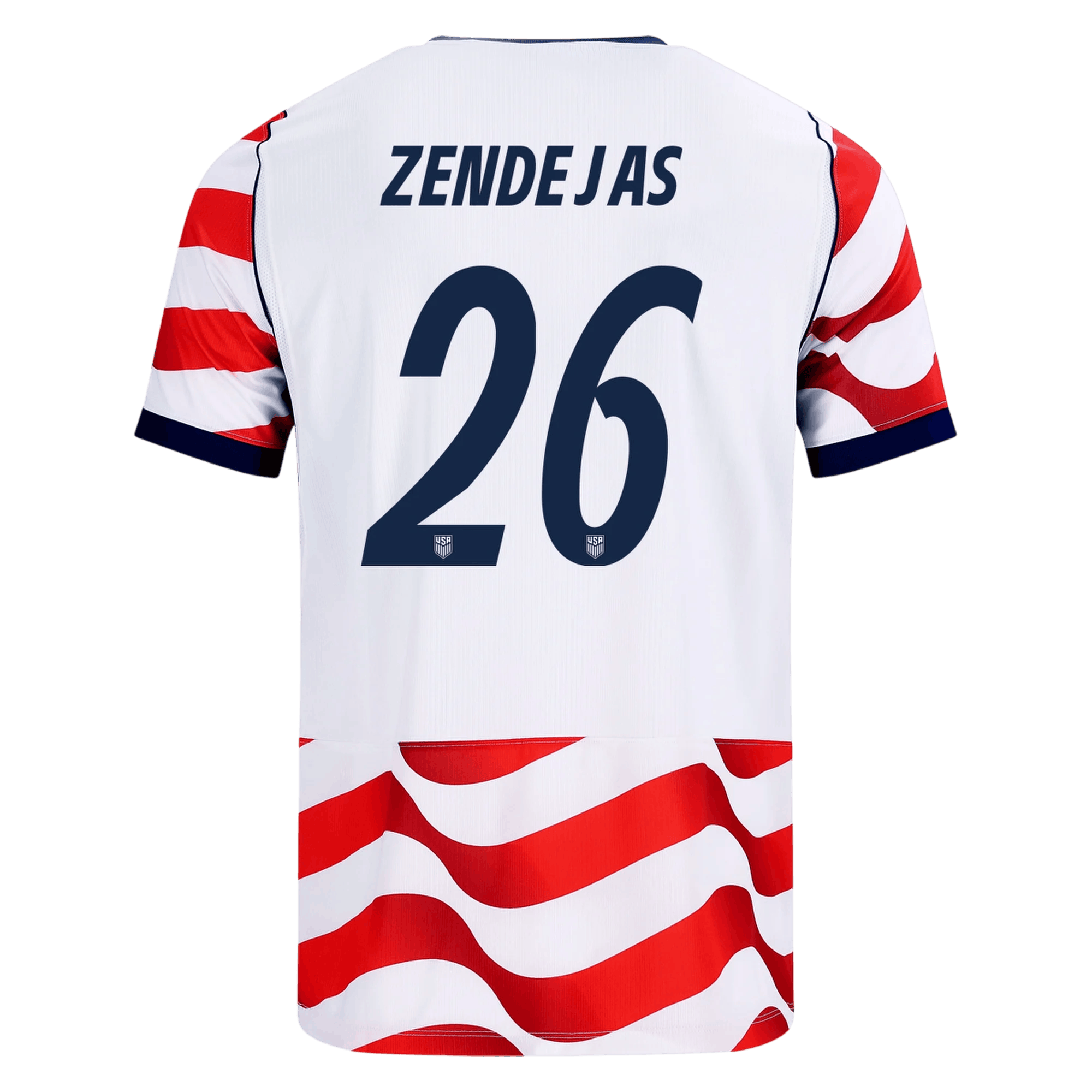 USA ZENDEJAS #26 Home World Cup 2026 Jersey Red & White Men's